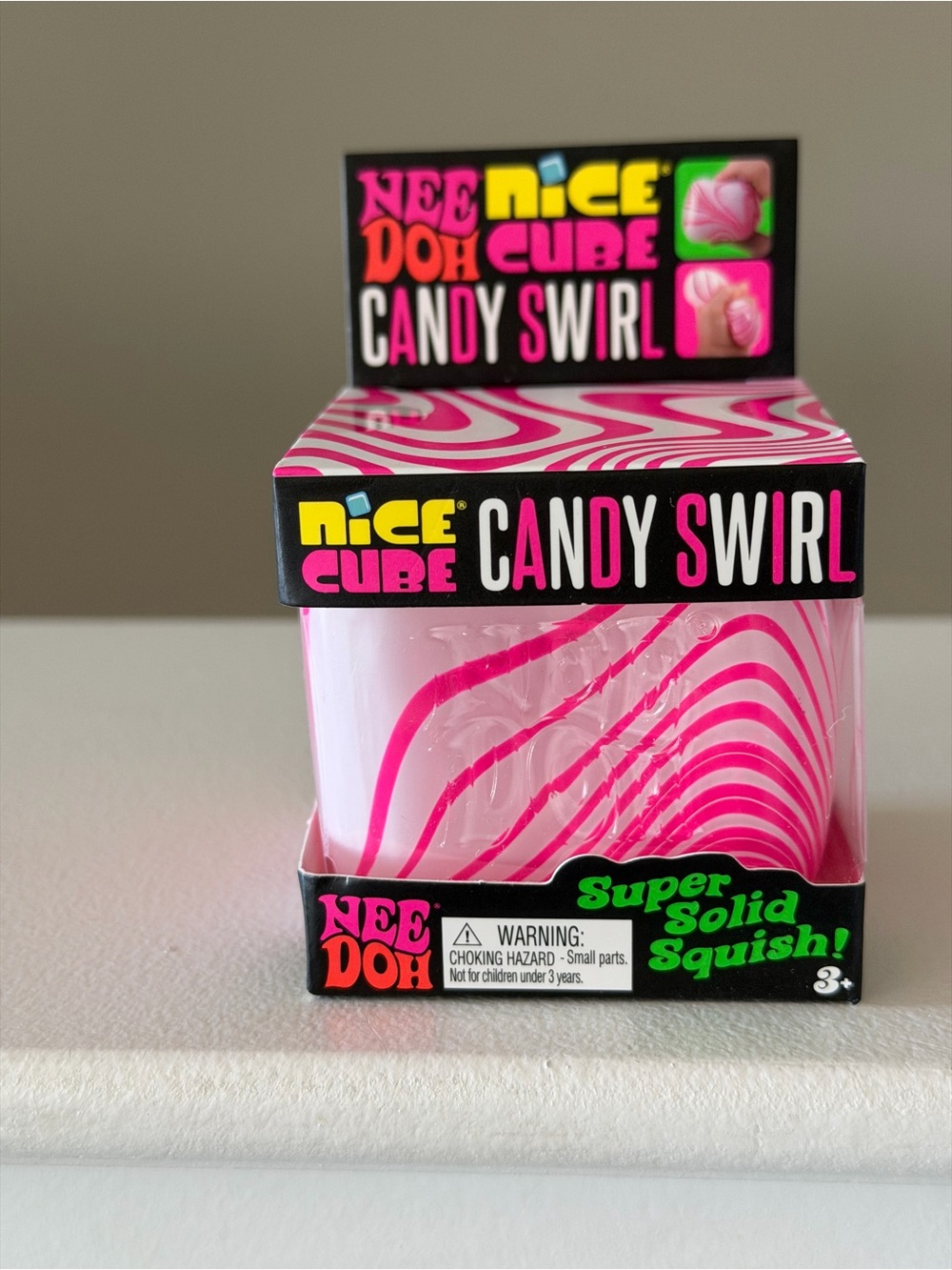 Nice Cube Candy Swirl Super Solid Squish - Pink